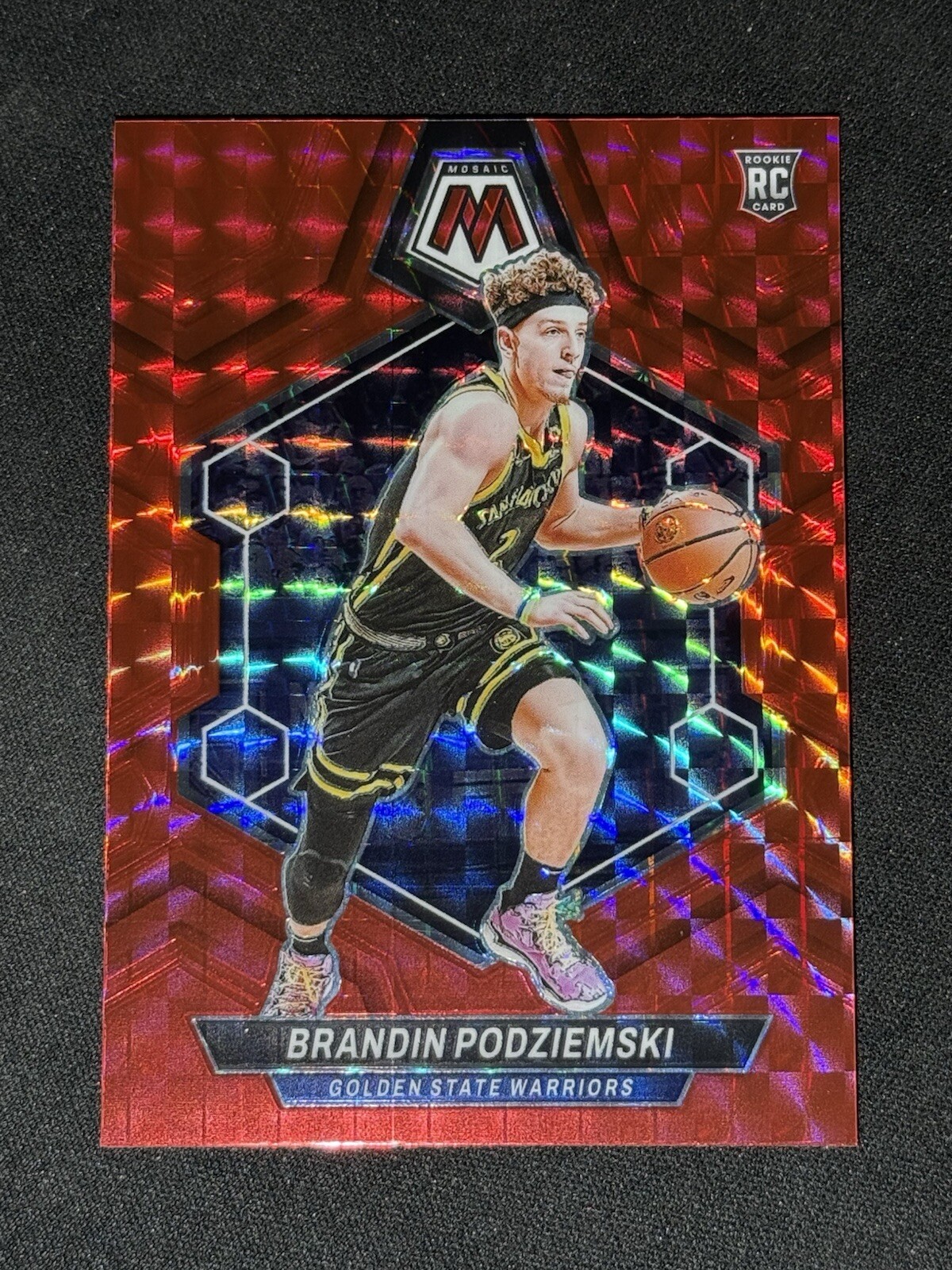 2023-24 Mosaic Basketball Red Brandin Podziemski #245 Golden State Warriors RC