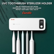Househeld UV Toothbrush Holder Sterilizer Rechargeable Drying Wall-mounted White