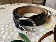 Justin Leather Belt Men's Size 46 Black Classic Western Made in USA
