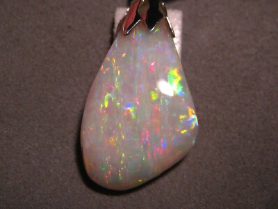 Fossilized Shell Opal Pendant  - Solid Australian Gem Opal - Sterling Silver
