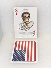 Arthur Ashe Tennis Player Caricature Vintage Poker Playing Card