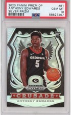 Graded 2020-21 Panini Prizm DP ANTHONY EDWARDS #81 Silver Rookie RC Card PSA 10