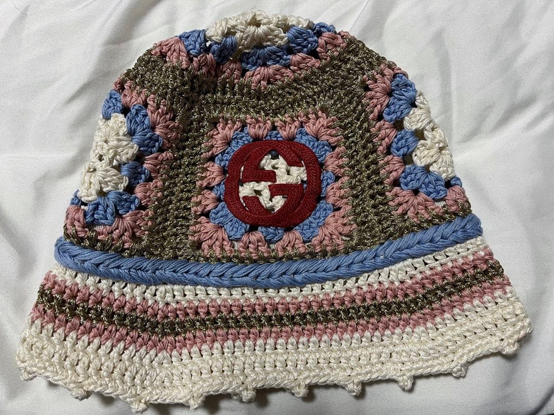 Gucci Interlocking G Crochet Hat, Multi-Color, Em… - image 1