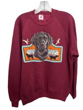 Vintage Black Lab Dog Sweatshirt Mens XL 90s Fleece Pullover
