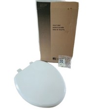 BEMIS 1600E4 000 Ashland Elongated Soft Close Toilet Seat Enameled Wood White