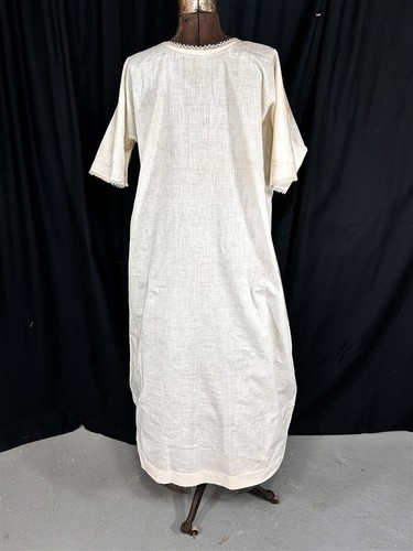 antique night gown long cotton lace embroidered flapper bust 48 original 1920 - Picture 6 of 8
