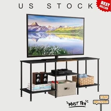 50" TV Stand Black Entertainment Center with Storage for 32-50" TVs