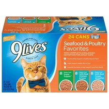Seafood & Poultry Favorites Wet Cat Food Variety 5.5 Ounce (24 Pack) 4.27 per gallon