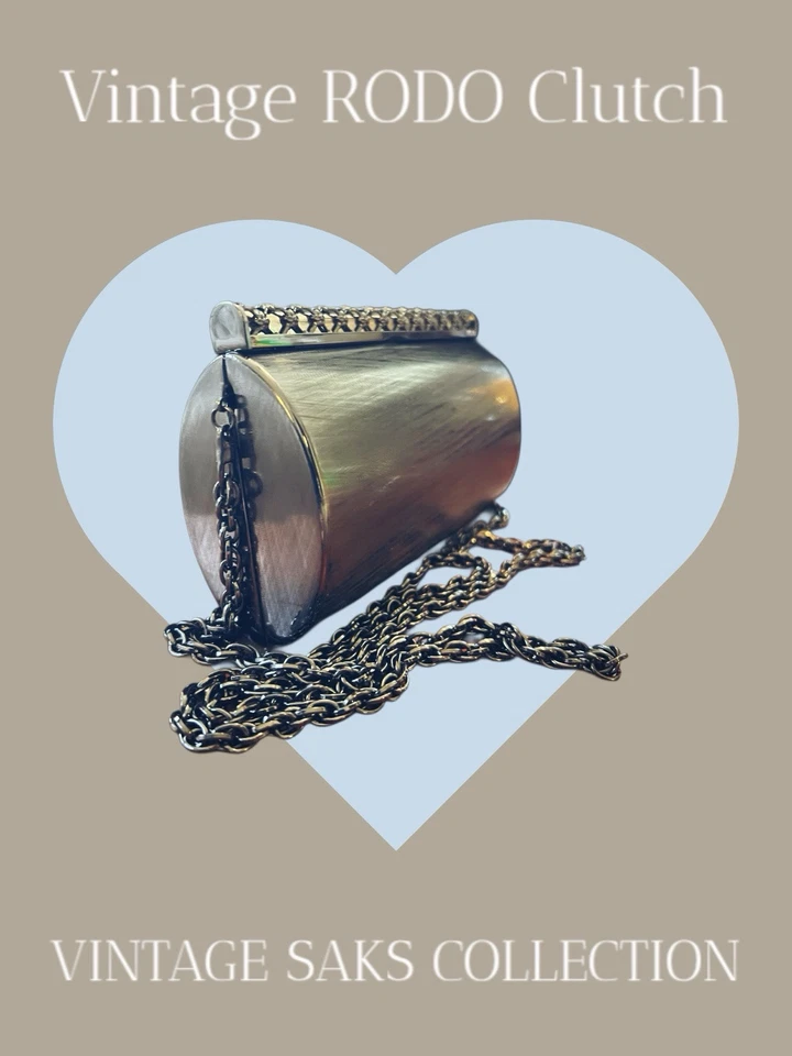 Vintage Rodo Saks Fifth Avenue Clutch with Shoulder Chain - Image 2 of 4