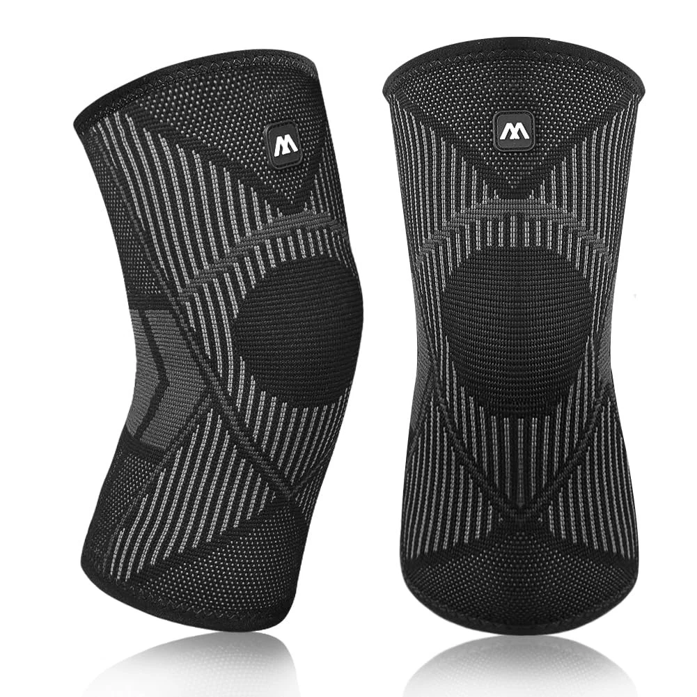 NQEUEPN 2pz Cinturino Supporto per Tendine Rotuleo, Cinturino per Ginocchio Rotuleo Silicone Fascia per Ginocchio Flessibile Riduce Dolore Ginocchiera Morbida per Maglione Sport Corsa Basket (Nero