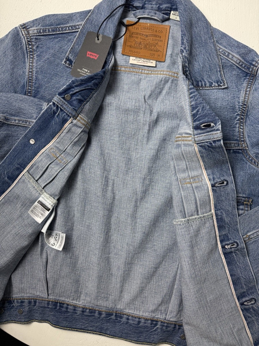 Levis Men Size Medium Premium Type II Two 2 Selvedge Denim Trucker