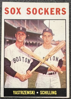 1964 TOPPSSOX SOCKERS CARL YASTRZEMSKI/CHUCK SCHILLING #182 EX OC