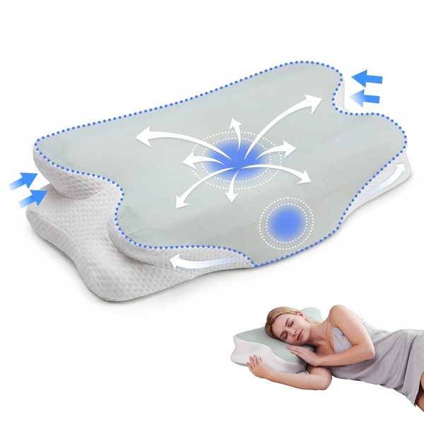 Memory Foam Kissen, NackenstüTzkissen, Ergonomisches SeitenschläFerkissen-image