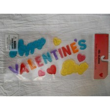 NEW CUTE Happy Valentines Day Hearts Love Window Gel Clings Decorations 17 pcs 