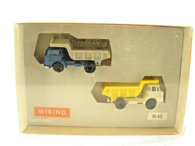 2 Stck. Henschel  Muldenkipper LKWs   - Wiking  Spur N  N 45   - #147  #E gebr.