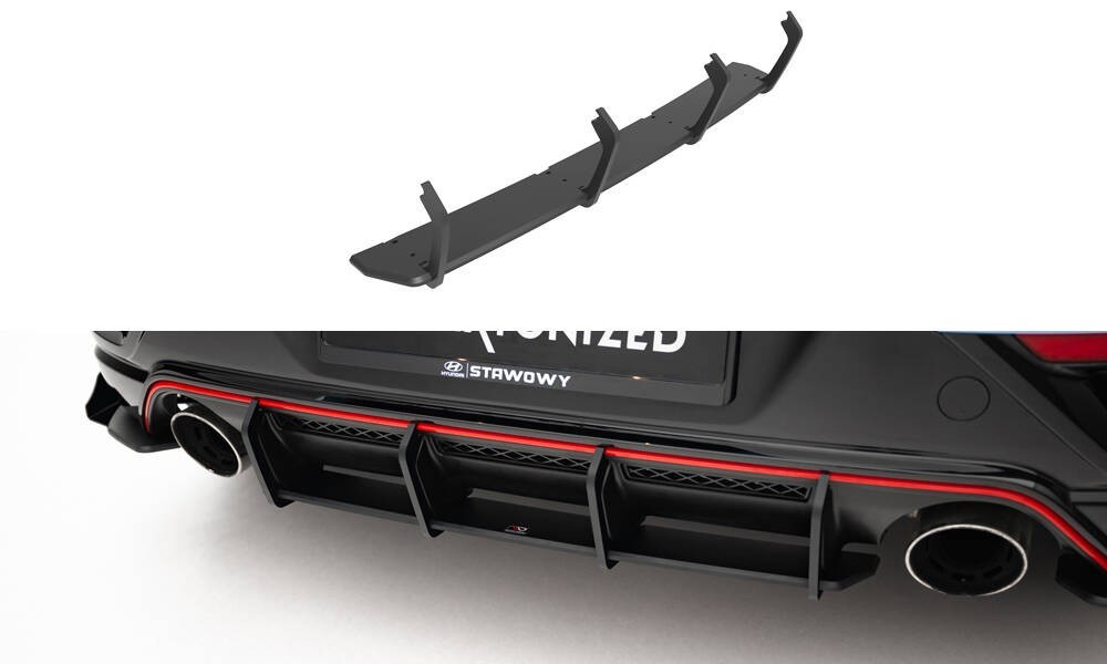 Diffuseur central de course Maxton pour Hyundai Veloster N Mk2 en ABS robuste