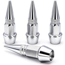 Meajoo 4pcs Spiked Style Tire Valve Stem Caps Universal 4 Pcs 45mm - Silver Meajoo 4pcs Spiked Style Tire Valve Stem Caps Universal 4 Pcs 45mm - Silver