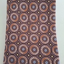 Ermenegildo Zegna Silk Tie Purple Medallion Pattern Made in Italy 58" x 3.75"