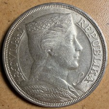 1931 5 Lati - Big Latvian Silver - As Shown! (#3248)
