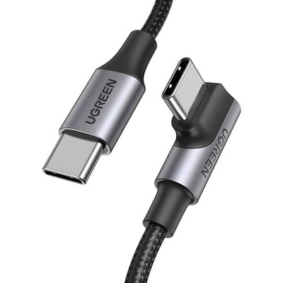 Winkelkabel USB-C / USB-C 90º PD 100W 480Mbps 1 m Ugreen Ladekabel Schwarz