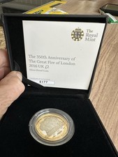2016 Great Fire of London £2 Silver Proof Coin – 1,649 Mintage – Boxed COA 6177