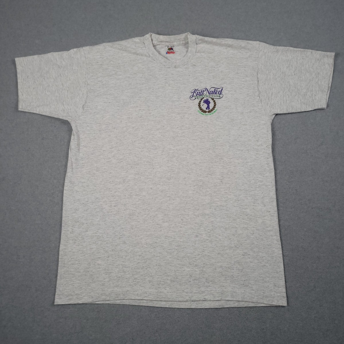 VTG Butt Naked Troll Shirt Men 2XL Fruit Of The Loom Made In USA