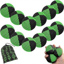 12 Pack Juggling Balls Set w/ Carry Bags 4.2oz Black Green