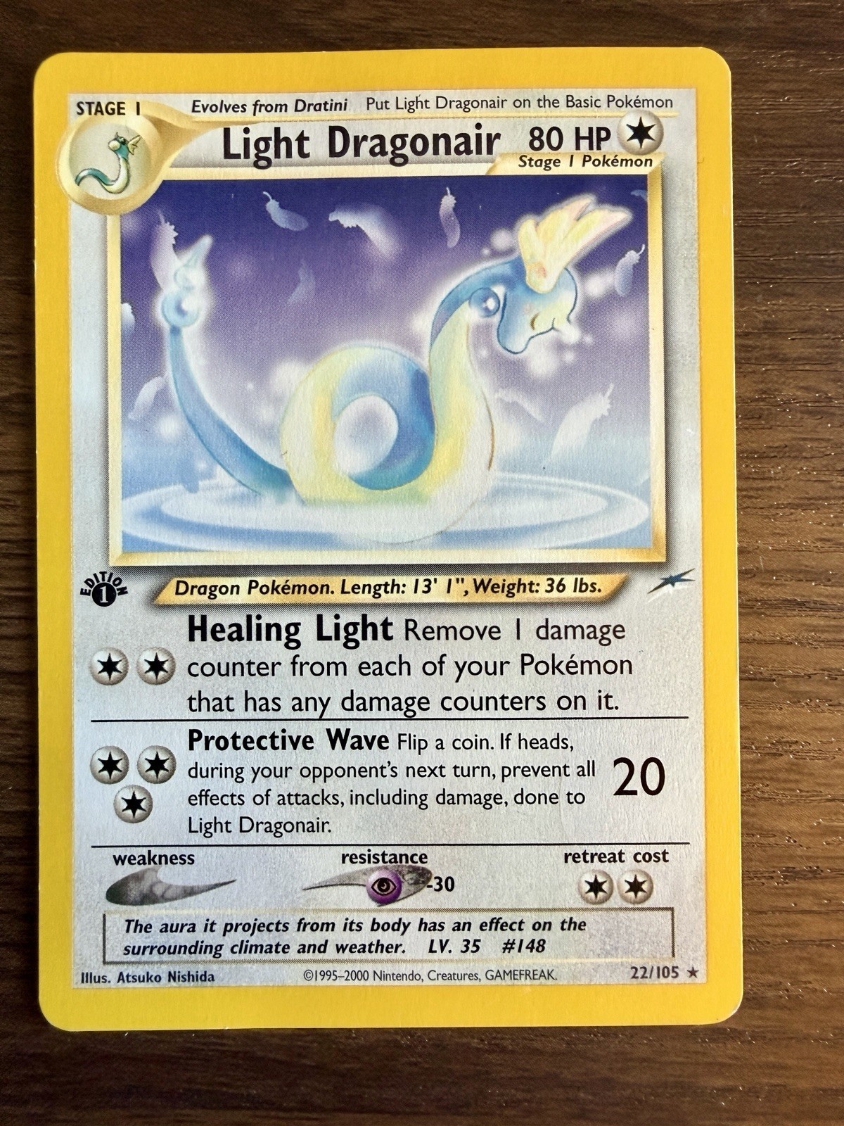 Light Dragonair 22/105 Neo Destiny 1st Ed Regular NM 80HP Pokemon Card