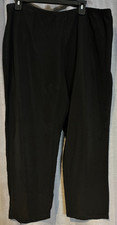 SUSAN GRAVER 2X BLACK PANTS PULL ON STRETCH KNIT  FB250