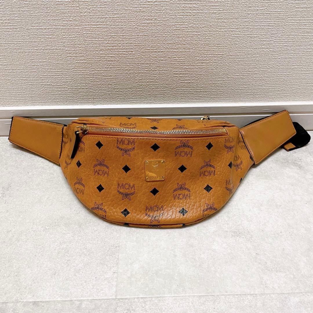 MCM Visetos Monogram Logo Authentic Waist Pouch Crossbody Sling Bag Backpack