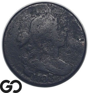 1807/6 Large Cent Draped Bust Mint Error Re Punched Date