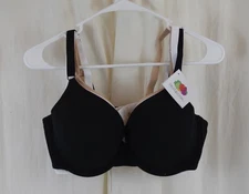 Fruit of the Loom 3 Pack Women's Smooth Cotton Bra Black/Beige/White Size 40C