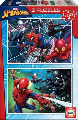NEW Educa Jigsaw Puzzle 2x100 Pieces 6+ Ages Marvel Spider-man