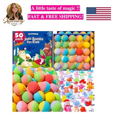 Natural Handmade 50-Pack Bath Bombs with Surprise Toys - Perfect Gift Set!