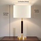 Mid Century Table Lamp -22” Modern Nightstand Lamp, Gold Metal Base Desk Lamp — photo 5