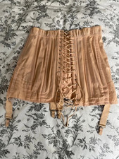 C1950s vintage Twilfit tea rose pink corset girdle with suspenders 34 inch