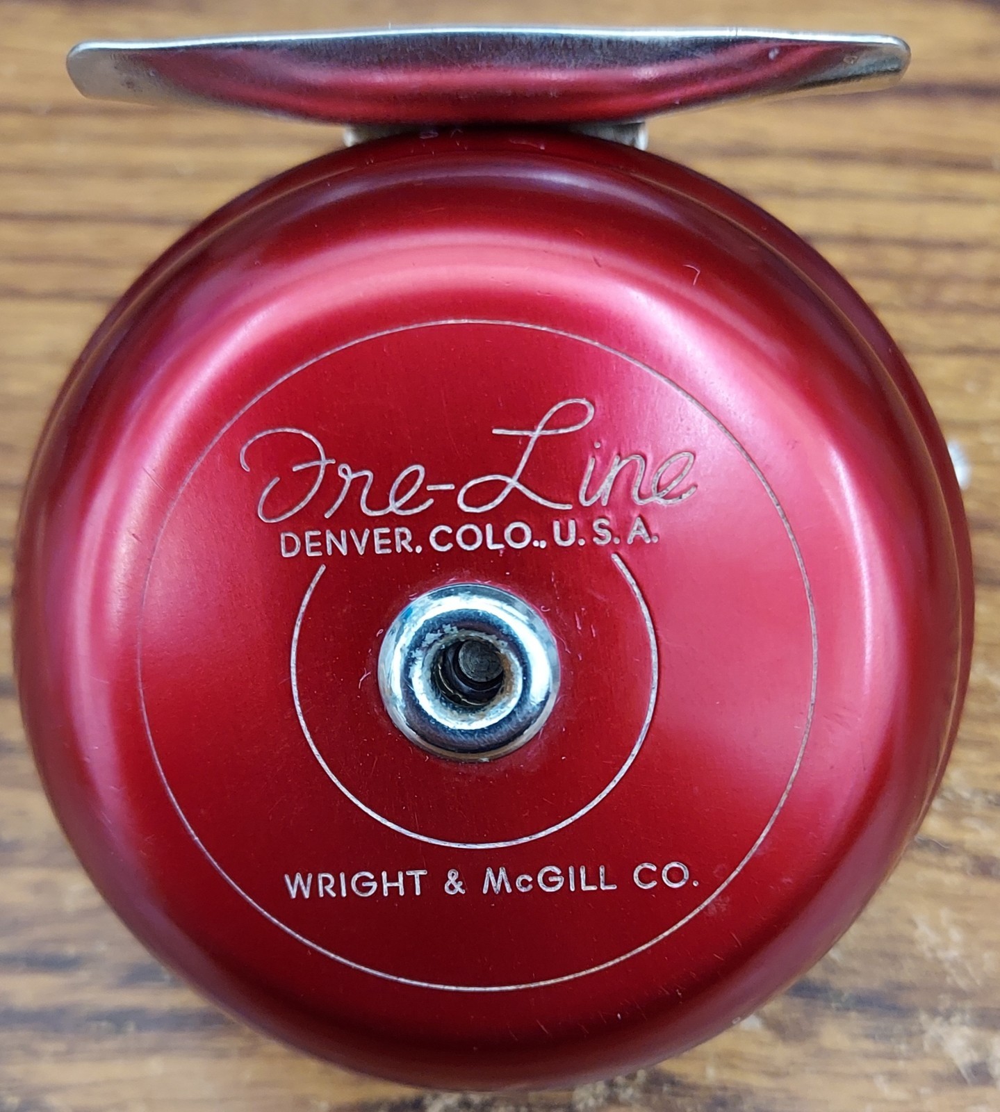 Vintage Red Fre-Line Wirght-McGill 10BC Sidewinder Closed Fa