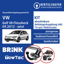 Für VW Golf VII Fliessheck Typ 5G1 e-Golf 09.12- AHK abn +13pol spez. E-Satz TOP