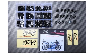 Kit visserie Carénages Spécifique AVDB Noir Pour SUZUKI GSXR GSX-R 750 2000-03 - Photo 1/4