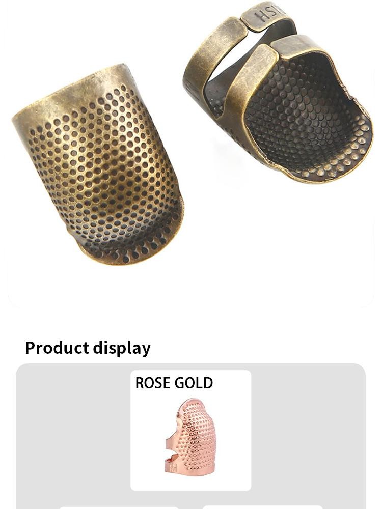 Adjustable Vintage Sewing Thimble Non-Slip Embroidery Ring, Needle Holder Finger
