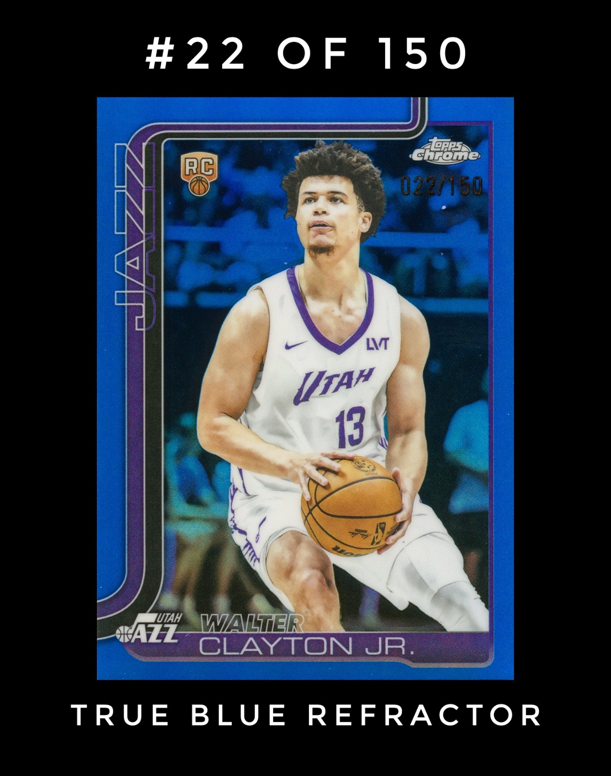 2025-26 Topps Chrome - Walter Clayton Jr. #268 Blue Refractor /150 (RC)