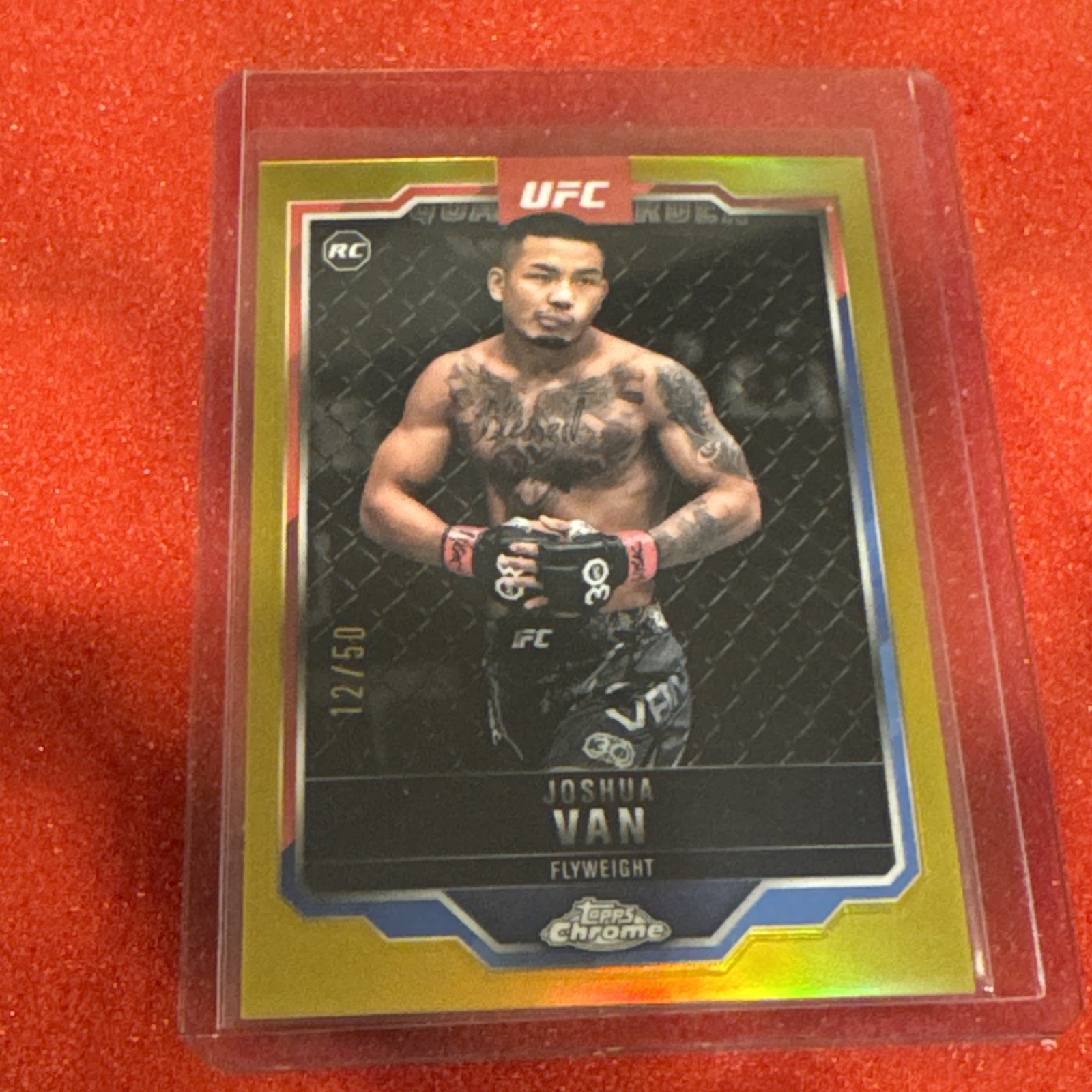 2025 Topps Chrome UFC - Joshua Van #136 Gold Refractor /50 (RC)