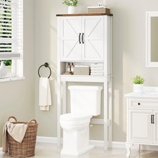Over The Toilet Storage Cabinet, Farmhouse Over Toilet Bathroom Organizer wit...
