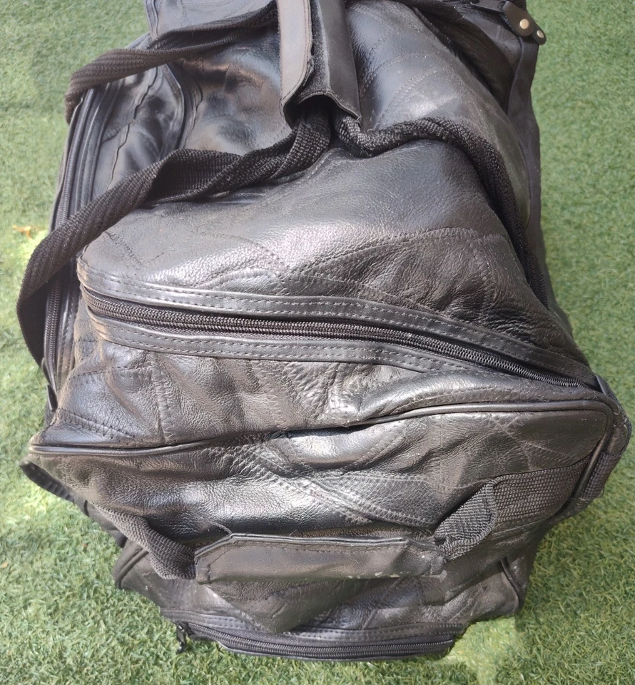 FARM BUREAU 大号双肩包皮革拼布过夜周末旅行包 — 第 4/4 张图片