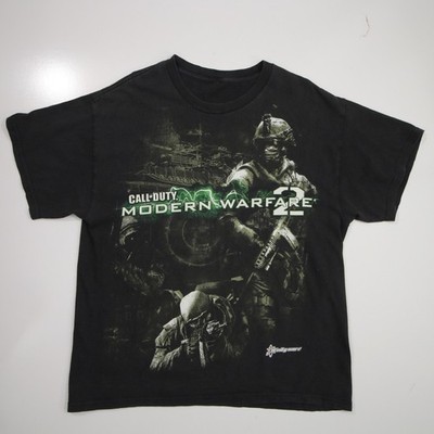 Vintage COD Modern Warfare 2 T Shirt Infinity Ward Black Adult Large