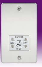 Knightsbridge Fp8900pcw Flat Plate Shaver Socket Polished Chrome White Insert