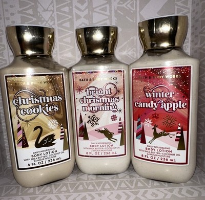 Bath & Body Works Set Bright Christmas Morning, Christmas Cookies, Candy Apple
