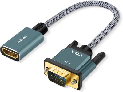 HDMI auf VGA Adapter, Buchse auf Stecker 1080p Einwegübertragung HDMI (PC) zu 