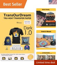 Papel de transferencia de calor para camisetas oscuras 10 hojas, 8,5x11, imprimible HTV Heat Tra...