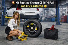 Ruotino di Scorta 16" per Citroen C3 125/80R16 con Cric e Astuccio DOT2025